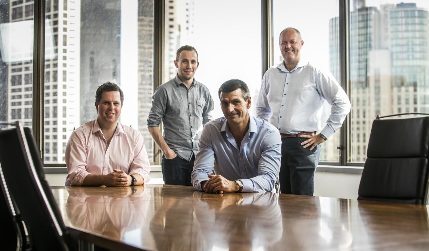 Boardroom executives in casual dress